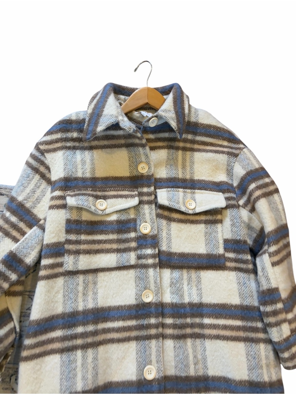 MABLE Long Plaid Heavy Shirt Jacket - Picture 6 of 9